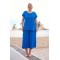 Set Blouse round neck and Pants Cullotes 3/4 royal blue