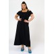 Dress viscose off shoulder with ruffled sleeves black