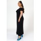 Dress viscose off shoulder with ruffled sleeves black