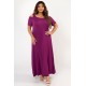 Dress viscose off shoulder with sleeves violet