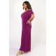 Dress viscose off shoulder with sleeves violet