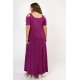 Dress viscose off shoulder with sleeves violet