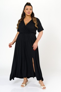 Dress maxi wrap printed black