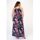 Dress maxi sleeveless tied strap floral