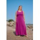 Dress sleeveless with cut out back elastic viscose violet