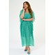 Lace kaftan dress with removable petticoat Celadon Green