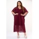 Lace kaftan dress with removable petticoat Cherry red