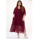 Lace kaftan dress with removable petticoat Cherry red