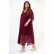 Lace kaftan dress with removable petticoat Cherry red