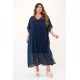 Lace kaftan dress with removable petticoat blue