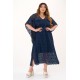 Lace kaftan dress with removable petticoat blue