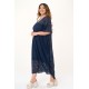 Lace kaftan dress with removable petticoat blue