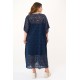 Lace kaftan dress with removable petticoat blue