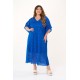 Lace kaftan dress with removable petticoat royal blue