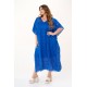 Lace kaftan dress with removable petticoat royal blue