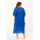 Lace kaftan dress with removable petticoat royal blue