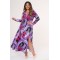 Dress maxi long sleeve wrap printed  violet