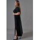 Wickelkleid Maxi Lurex schwarz