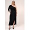 Dress maxi knotted with one shoulder  super jersey Black