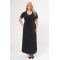 Dress maxi  gathered at the front short sleeve  Black