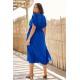 Dress  wrapped wrinkled look with elastic waist  Royal Blue