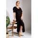 Dress viscose short sleeve with pockets black