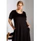 Dress viscose short sleeve with pockets black