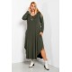 Dress viscose with pockets khaki