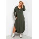 Dress viscose with pockets khaki