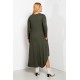 Dress viscose with pockets khaki