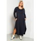 Dress viscose with pockets dark blue