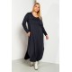 Dress viscose with pockets dark blue