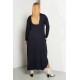 Dress viscose with pockets dark blue