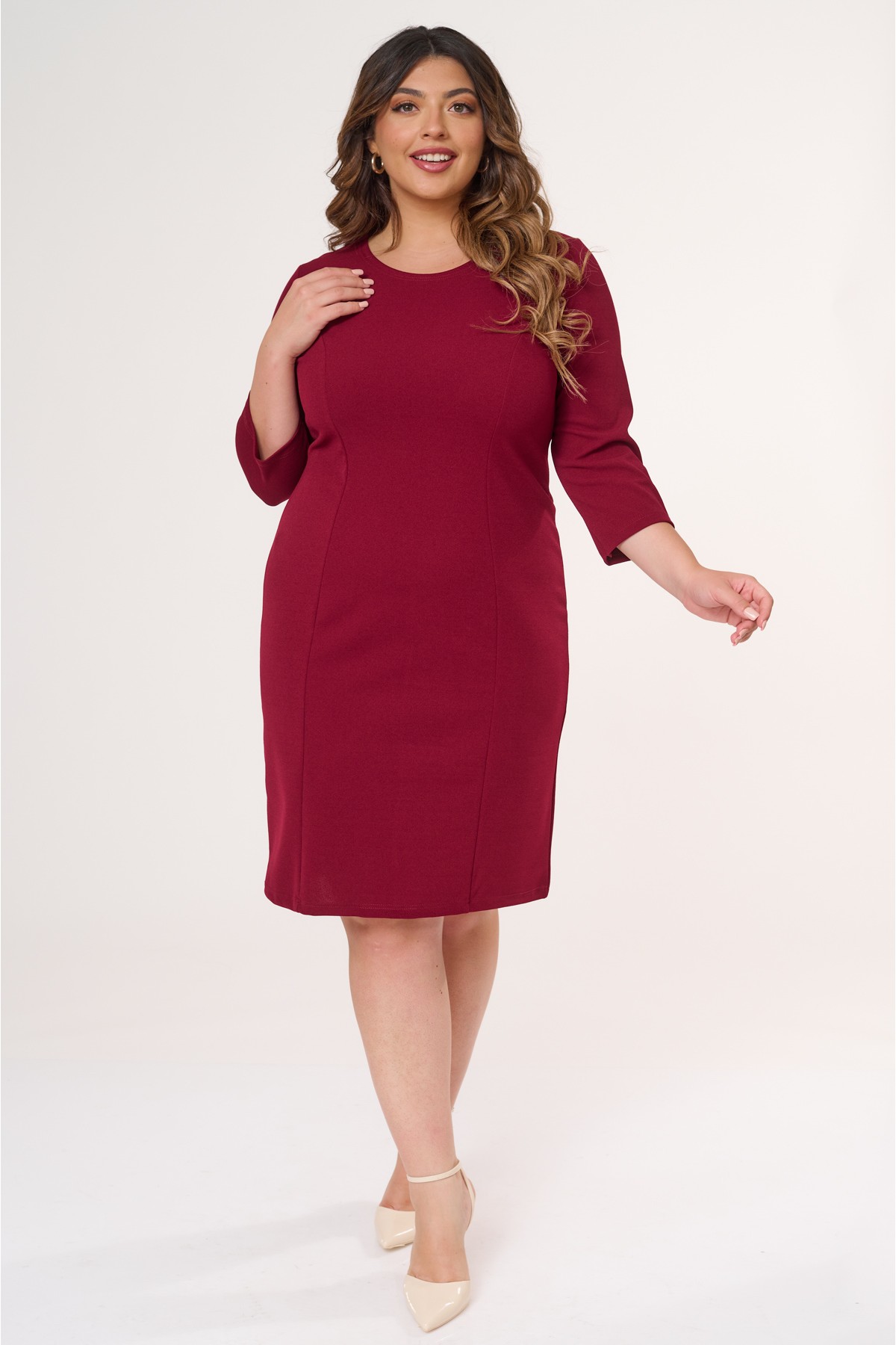 Dress midi crepe cherry 