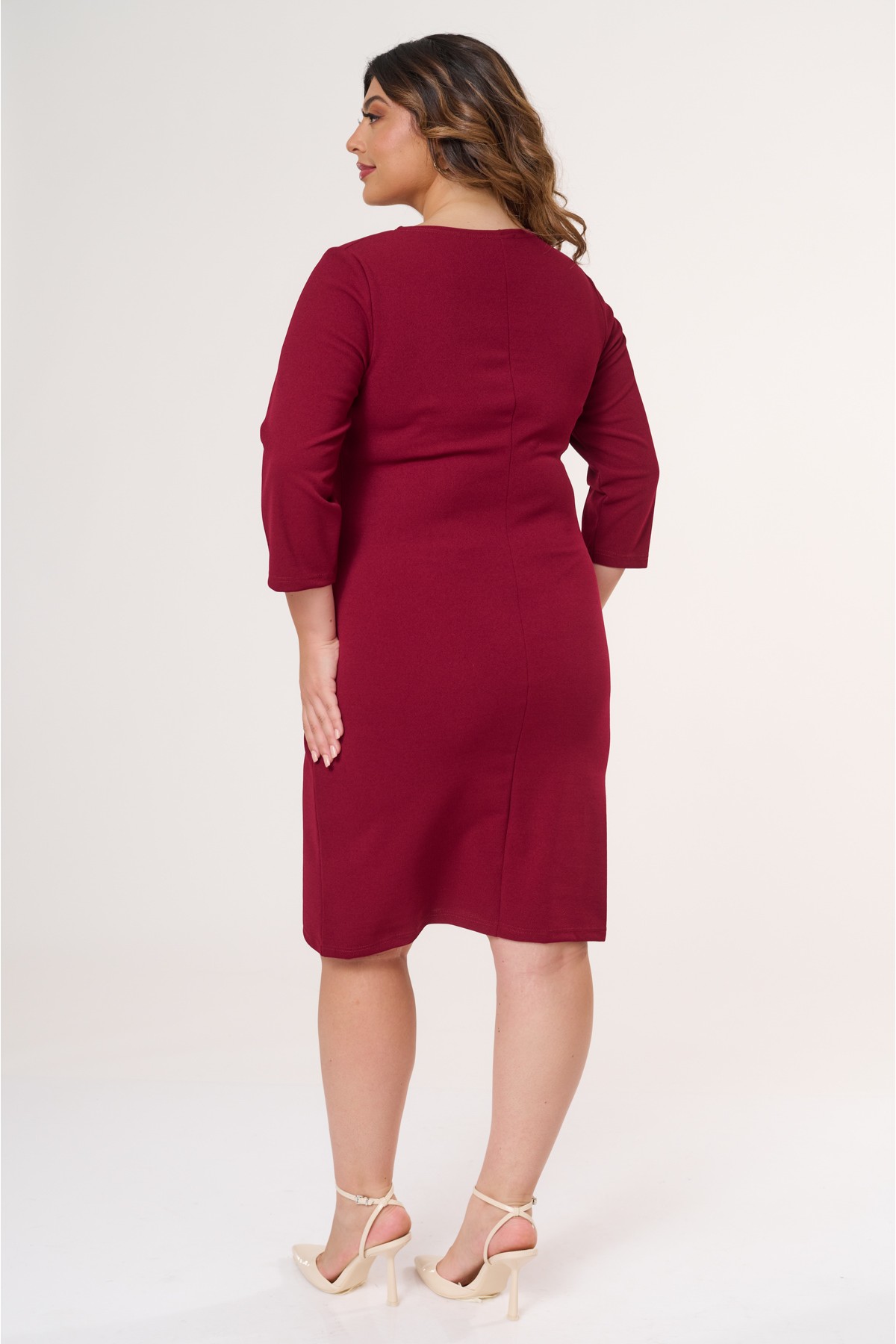 Dress midi crepe cherry 