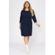 Dress midi crepe blue