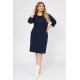 Dress midi crepe blue