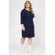 Dress midi crepe blue