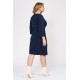 Dress midi crepe blue