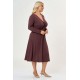 Dress midi elastic viscose long sleeve knot  Brown