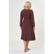 Dress midi elastic viscose long sleeve knot  Brown