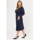 Dress midi elastic viscose long sleeve knot blue