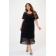 Dress midi pencil elastic lace black 