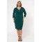 Dress midi V-neck zipper crepe cypressgreen