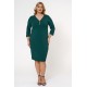 Dress midi V-neck zipper crepe cypressgreen