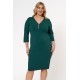 Dress midi V-neck zipper crepe cypressgreen