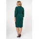 Dress midi V-neck zipper crepe cypressgreen