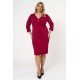 Dress midi V-neck zipper crepe cherry 