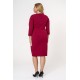 Dress midi V-neck zipper crepe cherry 