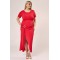 Dress midi with slit and adjustable belt at the waist super jersey Red 